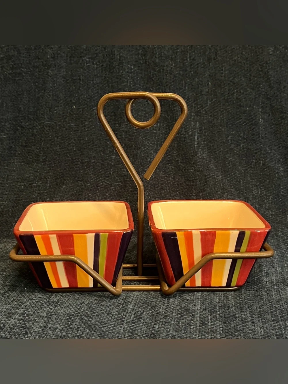 THE PAMPERED CHEF Condiment Dishes With Caddy